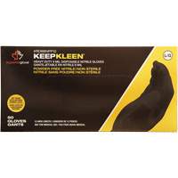Gants jetables KeepKleen, Grand, Nitrile, 8 mils, Sans poudre, Noir Groupe Belzile Dickner