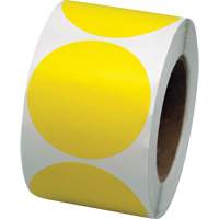 Pastilles de marquage colorées, Cercle, 3" lo x 3" la, Jaune, Vinyle SGW782 | Dickner Inc
