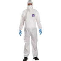 Combinaison 3 pi&egrave;ces avec capuchon AlphaTec Microchem r&eacute;sistant aux produits chimiques, 2T-Grand, Blanc Groupe Belzile Dickner