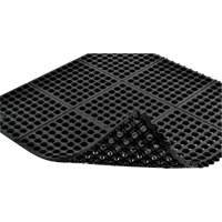 Tapis antifatigue &agrave; imbrication Cushion-Ease 550, &agrave; fentes, 3' x 3' x 3/4", Noir, Caoutchouc Groupe Belzile Dickner