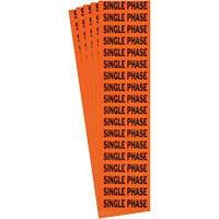 Étiquette de tension pour conduit « Single Phase », 1/2" x 2-1/4", Étoffe/Vinyle, Anglais SGY006 | Dickner Inc