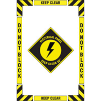 "Electrical Panel" Floor Marking Kit, Adhesive, English with Pictogram Groupe Belzile Dickner