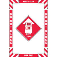 "Fire Exit" Floor Marking Kit, Adhesive, English with Pictogram Groupe Belzile Dickner