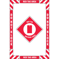 "Red Tag Holding Area" Floor Marking Kit, Adhesive, English with Pictogram Groupe Belzile Dickner