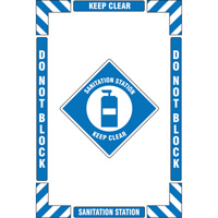 "Sanitation Station" Floor Marking Kit, Adhesive, English with Pictogram Groupe Belzile Dickner