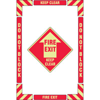 "Fire Exit" Floor Marking Kit, Adhesive, English with Pictogram Groupe Belzile Dickner
