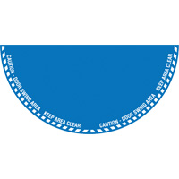 "Caution" Half Circle Swing Door Floor Sign, Adhesive, English with Pictogram Groupe Belzile Dickner
