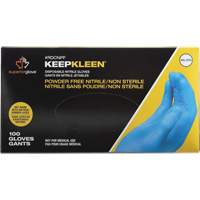Gants jetables KeepKleen, Petit, Nitrile, 2,8 mil, Sans poudre, Bleu Groupe Belzile Dickner