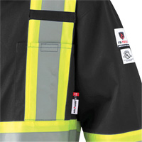 7702BK FR-Tech&reg; 88/12 FR Arc Rated Coveralls, Size 36, Black, 9.7 cal/cm² Groupe Belzile Dickner