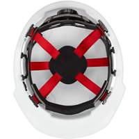Casque de s&eacute;curit&eacute; &agrave; bordure avant, R&eacute;pond aux normes CSA type 1, Suspension Rochet, Ventil&eacute; Groupe Belzile Dickner