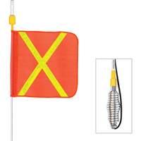 Safety Whip&reg; All-Weather Super-Duty Warning Whips with Constant LED Light, Spring Mount, 3' High, Orange with Reflective Groupe Belzile Dickner