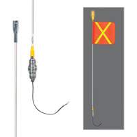 Safety Whip&reg; All-Weather Super-Duty Warning Whips with Constant LED Light, Spring Mount, 5' High, Orange with Reflective Groupe Belzile Dickner