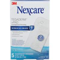 Pansement + tampon transparent Nexcare Tegaderm, Rectangulaire/carr&eacute;e, 4", Plastique, St&eacute;rile Groupe Belzile Dickner