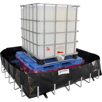 Berme de confinement des d&eacute;versements Ultra-IBC Berm, Capacit&eacute; 400 gal. US, 6' la x 6' lo x 18" h, Support en L Groupe Belzile Dickner