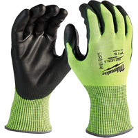 High-Visibility Cut-Resistant Gloves, Size Small, 13 Gauge, Nitrile/Polyurethane Coated, Polyethylene Shell, ANSI/ISEA 105 Level 4 Groupe Belzile Dickner