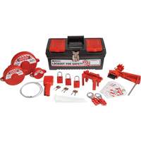Lockout Tagout Kit with Aluminum Safety Padlocks in Toolbox, Valve Kit, 32 Components Groupe Belzile Dickner