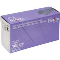 Gants jetables de calibre m&eacute;dical, 2T-Grand, Nitrile, 6 mils, Sans poudre, Noir, Classe 2 Groupe Belzile Dickner