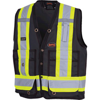 6692BK Veste de s&eacute;curit&eacute; pour arpenteur, Noir, Moyen, Polyester Groupe Belzile Dickner