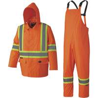 5608 Combinaison de pluie imperm&eacute;able 210D, Polyester/PVC, Petit, Orange haute visibilit&eacute; Groupe Belzile Dickner