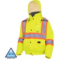 5033 Waterproof Winter Quilted Safety Bomber Jacket, Polyester, High Visibility Lime-Yellow, Small Groupe Belzile Dickner