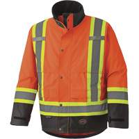 5400 300D Trilobal Ripstop Waterproof Safety Jacket, Polyester, Black/High Visibility Orange, 2X-Large Groupe Belzile Dickner