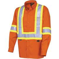 4441 Ultra-Cool Long-Sleeved Safety Shirt, Cotton, Small, High Visibility Orange Groupe Belzile Dickner