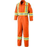 7705T FR-Tech&reg; Flame-Resistant Coverall with Leg Zippers, Size 40 (Tall), High Visibility Orange, 9.7 cal/cm² Groupe Belzile Dickner