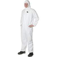 2055 Disposable Coveralls, Small, White, Microporous Groupe Belzile Dickner