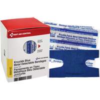Knuckle Blue Detectable Bandages, Knuckle, Fabric Metal Detectable, Sterile Groupe Belzile Dickner