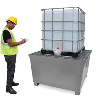 Steel Ultra-IBC Spill Pallet&reg;, 370 US gal. Spill Capacity, 57.6" x 34.7" x 56.9" Groupe Belzile Dickner
