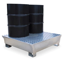 4-Drum Steel Ultra-Spill Pallet&reg;, 68 US gal. Spill Capacity, 49.1" x 47.1" x 10.9" Groupe Belzile Dickner