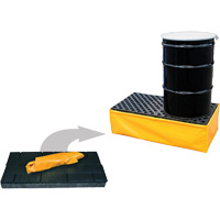 2-Drum Flexible Ultra-Spill Pallet&reg;, 66 US gal. Spill Capacity, 48" x 24" x 14" Groupe Belzile Dickner