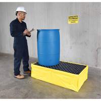 2-Drum Flexible Ultra-Spill Pallet&reg;, 66 US gal. Spill Capacity, 48" x 24" x 14" Groupe Belzile Dickner
