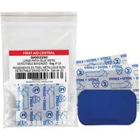 Blue Adhesive Bandages, Rectangular/Square, 3", Fabric Metal Detectable, Non-Sterile Groupe Belzile Dickner