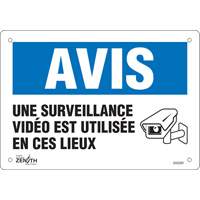 Enseigne  Surveillance vid&eacute;o , 7" x 10", Plastique, Français avec pictogramme Groupe Belzile Dickner