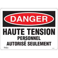 Enseigne  Haute tension , 10" x 14", Vinyle, Français Groupe Belzile Dickner