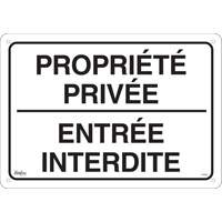 Enseigne  Propri&eacute;t&eacute; priv&eacute;e , 14" x 20", Aluminium, Français Groupe Belzile Dickner