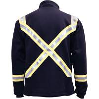 Flame Resistant Striped Full Zip Fleece Jacket, Small, Navy Blue SHG734 | Dickner Inc