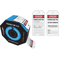 Danger Barricade Tags, Cardstock, 3" W x 6-1/4" H, English Groupe Belzile Dickner