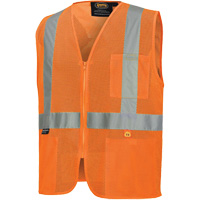 6943 Gilet de s&eacute;curit&eacute; &agrave; mailles ignifuge, Orange haute visibilit&eacute;, Petit, Polyester Groupe Belzile Dickner