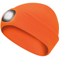 5675 Knit Toque with LED Headlight, Fleece Lining, One Size, High Visibility Orange Groupe Belzile Dickner