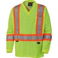 6985 Traffic Micro Mesh Long-Sleeved Safety Shirt, Small, High Visibility Lime-Yellow Groupe Belzile Dickner