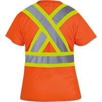 6948 Women's Bird's-Eye Safety T-Shirt, Polyester, X-Small, High Visibility Orange Groupe Belzile Dickner