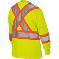 6969 Women's Bird's-Eye Long-Sleeved Safety Shirt, Polyester, X-Small, High Visibility Lime-Yellow Groupe Belzile Dickner