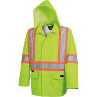 5628 The Rock  Waterproof Safety Jacket, Polyester/Polyurethane, High Visibility Lime-Yellow, Small Groupe Belzile Dickner