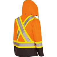 5020BBW Women's  7-in-1 Waterproof Jacket with Hood, Polyester/Polyurethane, High Visibility Orange, X-Small Groupe Belzile Dickner