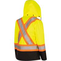 5021BBW Women's  7-in-1 Waterproof Jacket with Hood, Polyester/Polyurethane, High Visibility Lime-Yellow, X-Small Groupe Belzile Dickner