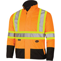 5770 Waterproof Reversible Safety Jacket, Polyester/Polyurethane, High Visibility Orange, Small Groupe Belzile Dickner