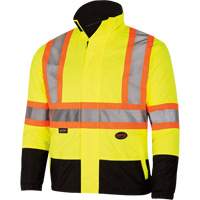 5771 Waterproof Reversible Safety Jacket, Polyester/Polyurethane, High Visibility Lime-Yellow, Small Groupe Belzile Dickner