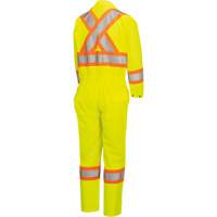5999AW Women's High-Visibility Traffic Safety Coveralls, X-Small, High Visibility Lime-Yellow Groupe Belzile Dickner